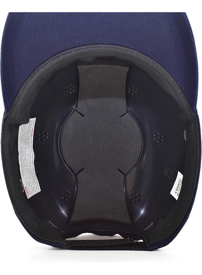 Title: Protective Safety Bump Cap with Impact-Resistant Inner Shell - 100% Cotton with 4 Ventilation Holes - Navy Blue. - Image 2